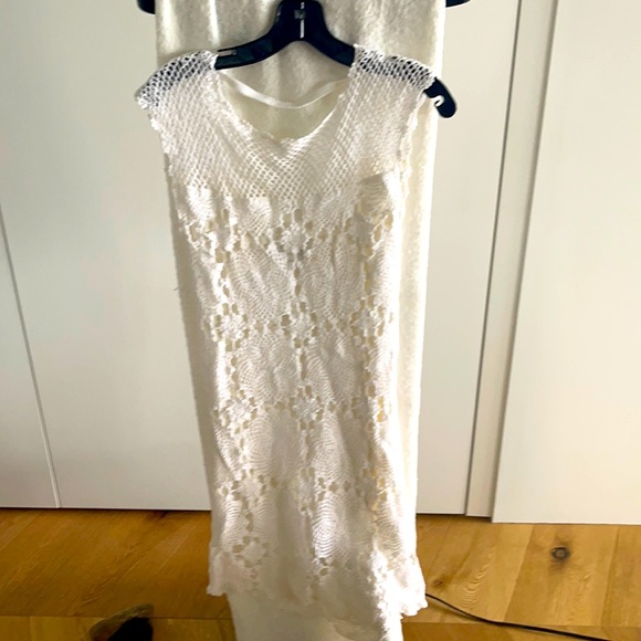 White crocheted knee length dress - Picture 1 of 1